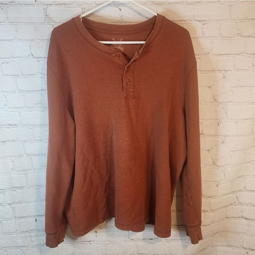 Men's Faded Glory button-up longsleeve thermal shirt, size XXL